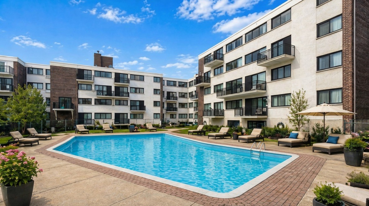 Piscine extérieure pour les résidents